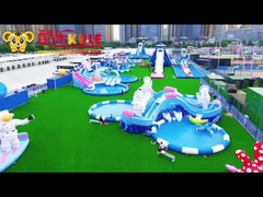 Snow World Outdoor Inflatable Waterpark tùy chỉnh với hồ bơi tròn lớn