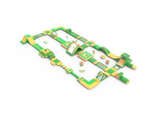 Màu vàng màu xanh lá cây PVC thổi nước trở ngại vòng tròn Challange bán