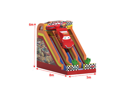 Chủ đề xe đua Slide bơm khô tùy chỉnh 8x5x6m
