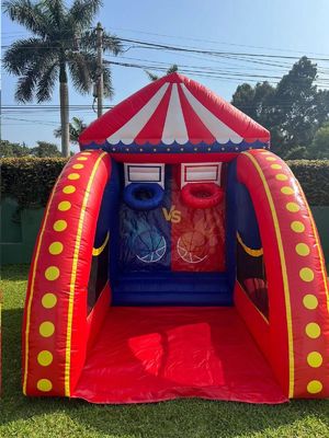 PVC Tarpaulin Chơi bóng rổ bơm lên hoạt động lễ hội cho công viên