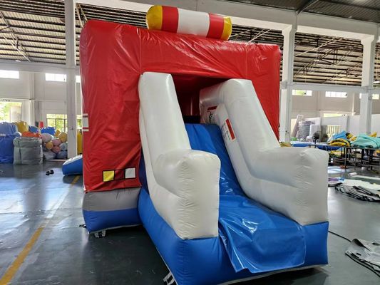 Đỏ và xanh hơi hơi xe nhảy nhà xe cứu hỏa nhảy lâu đài