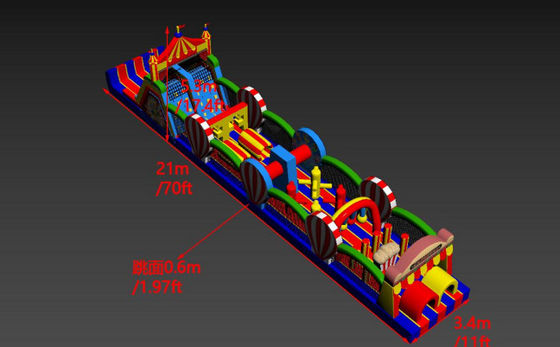 Đường đua chướng ngại vật Carnival có thể thổi hơi được tùy chỉnh để thuê và bán