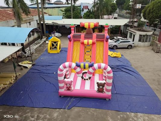 Candy World Pink Style Bánh trượt hơi cho bữa tiệc cho thuê