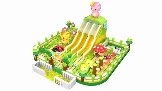 Chủ đề trang trại với nấm và con bọ bướm thổi trượt lâu đài
