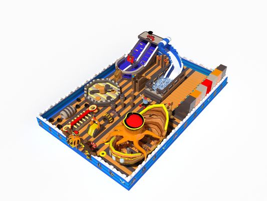 Chủ đề cướp biển cấp thương mại Lâu đài nổi bơm với slide
