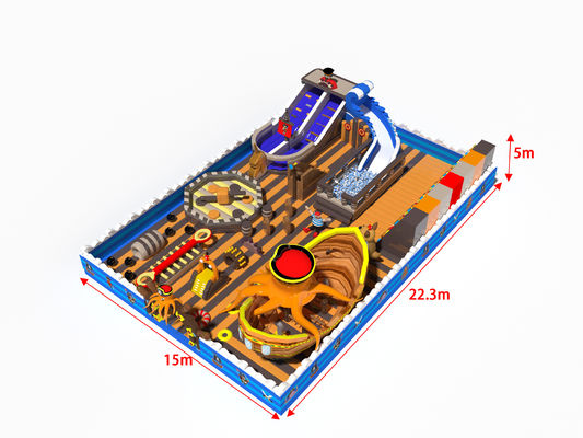 Chủ đề cướp biển cấp thương mại Lâu đài nổi bơm với slide