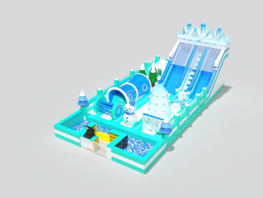Màu xanh nhạt Inflatable Childrens Inflatable Bouncy Castle