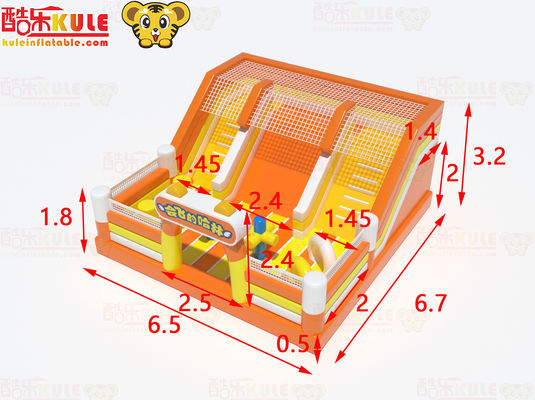 Pháo cam bơm lớn trượt lâu đài nhảy với những trở ngại nhỏ