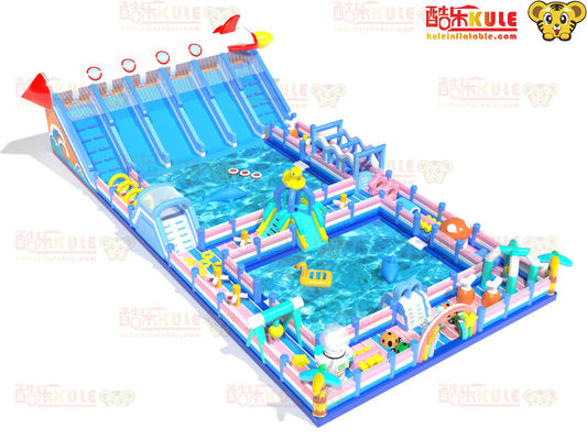 Công viên vui chơi nước bơm lớn Rào cản xung quanh hai hồ bơi lớn 15 * 30 * 7m
