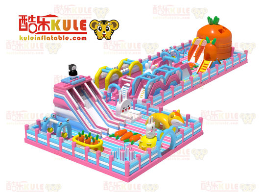 Carrot Inflatable Kids Jumping Castle (Màu cam, xanh dương và hồng)