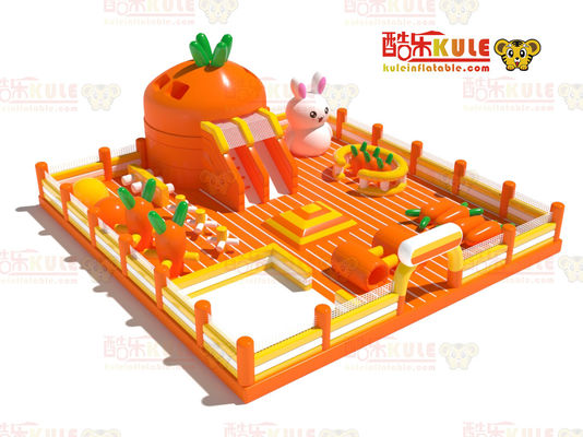 Carrot Park Inflatable Small Jumping Castle (Màu cam và vàng)