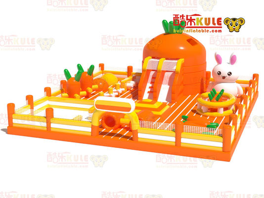 Carrot Park Inflatable Small Jumping Castle (Màu cam và vàng)
