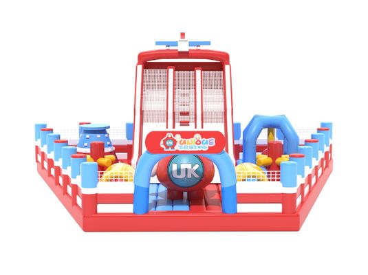 Lâu đài nhỏ thương mại Bouncy Inflatable Đỏ Xanh Trắng Màu