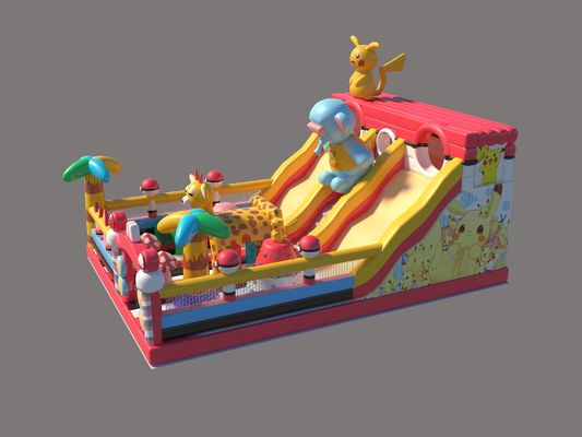 Công viên Pikachu thương mại Lâu đài lơ lửng có thể thổi với slide lớn