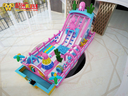 Squid Park Bouncy Inflatable Castles sân chơi trong nhà màu hồng cho trẻ em