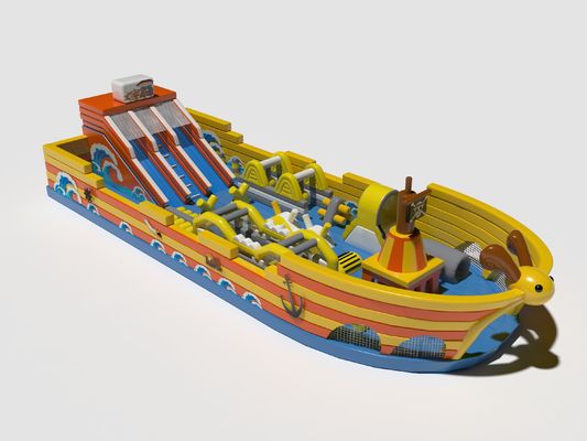 Tàu cướp biển bơm lên thổi lên lâu đài nhảy với slide lớn