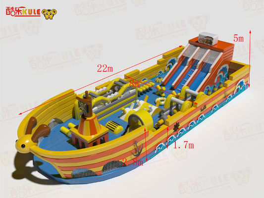 Tàu cướp biển bơm lên thổi lên lâu đài nhảy với slide lớn