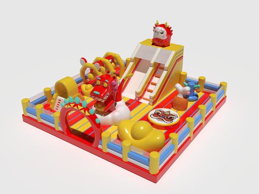 PVC Tarpaulin Dragon Park Lâu đài nhảy bơm cho trẻ em
