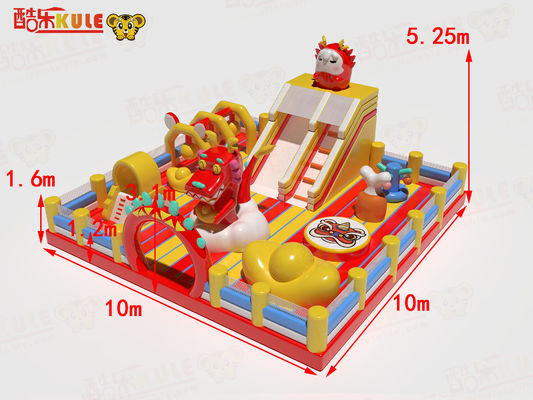 PVC Tarpaulin Dragon Park Lâu đài nhảy bơm cho trẻ em
