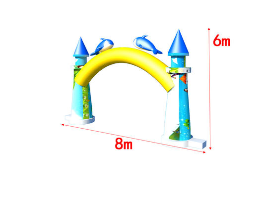 Ocean Dolphin 8 * 6m Vòng bơm cho sự kiện tiệc quảng cáo ngoài trời