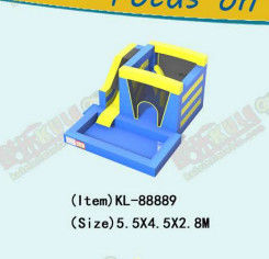 Blue Yellow nhà nhảy bơm với trượt và hồ bơi