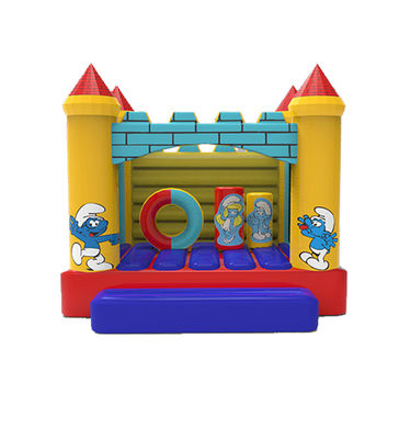 Smurfs Lâu đài nhảy bơm với trụ cột và vòng tròn