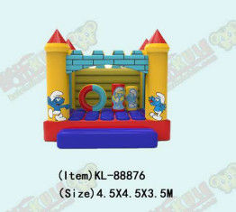 Smurfs Lâu đài nhảy bơm với trụ cột và vòng tròn