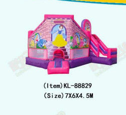 Disneyland Princess Bouncy Castle màu hồng tím bơm lên cho trẻ em
