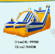 Trắng vàng xanh trẻ em công viên vui chơi trượt tuyết bơm cho thuê