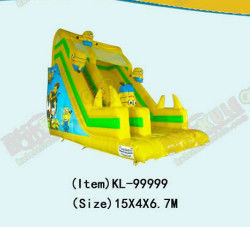 Trẻ em Công viên vui chơi màu vàng Minions bơm trượt cho thuê