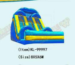Màu xanh dương Huge Outdoor Two Lane Inflatable Slide Cho thuê