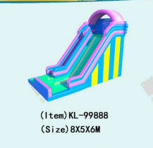 Rainbow Color Inflatable Slip N Slide sân chơi ngoài trời cho trẻ em