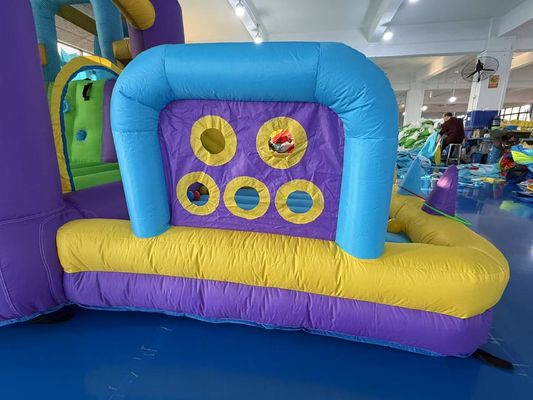 Polyester Oxford bơm lên màu tím màu vàng màu xanh slide với trò chơi ném
