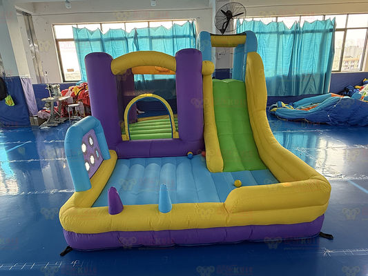 Polyester Oxford bơm lên màu tím màu vàng màu xanh slide với trò chơi ném