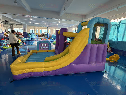 Polyester Oxford bơm lên màu tím màu vàng màu xanh slide với trò chơi ném