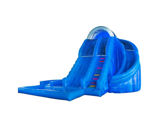 Blue Inflatable With Sliding And Pool Summer Feeling (Màu xanh có thể thổi lên với cảm giác trượt và bể bơi vào mùa hè)