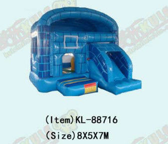 Small Bouncy Castle Blue Great Wall trẻ em Công viên vui chơi hơi