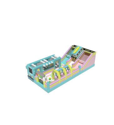 Pháo đài nhấp nháy màu pastel với sân chơi cho trẻ em
