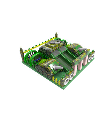 Tank Theme Bouncy Slide Castle Camouflage sân chơi trẻ em