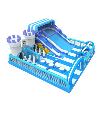 Blue Inflatable Castle: vui vẻ cho những nhà thám hiểm nhỏ phiêu lưu - khu vực chơi sẵn sàng