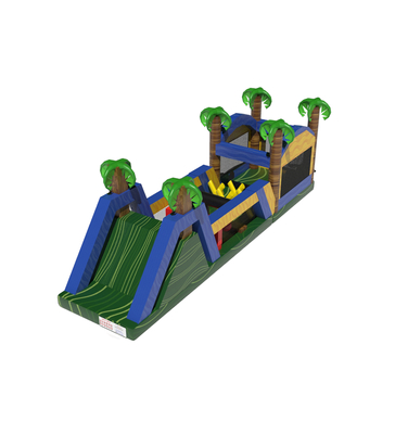 Khu Vui Chơi Bơm Hơi Nhiệt Đới: Đường Đua Vượt Chướng Ngại Vật Vui Nhộn Chủ Đề Cây Cọ Rừng Rậm