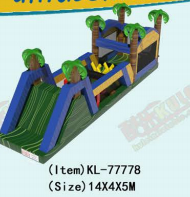 Khu Vui Chơi Bơm Hơi Nhiệt Đới: Đường Đua Vượt Chướng Ngại Vật Vui Nhộn Chủ Đề Cây Cọ Rừng Rậm