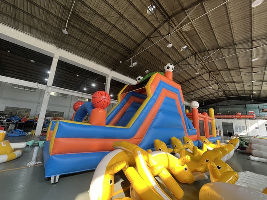 Multi - colored Inflatable Obstacle with Sport Icons with Bright Hues