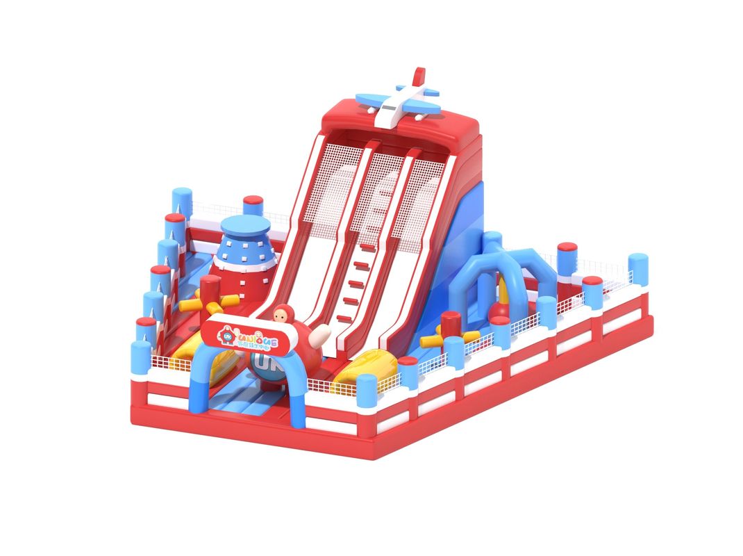 Lâu đài nhỏ thương mại Bouncy Inflatable Đỏ Xanh Trắng Màu