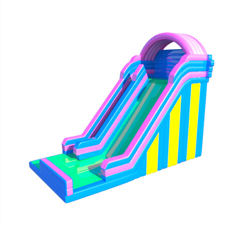 Rainbow Color Inflatable Slip N Slide sân chơi ngoài trời cho trẻ em