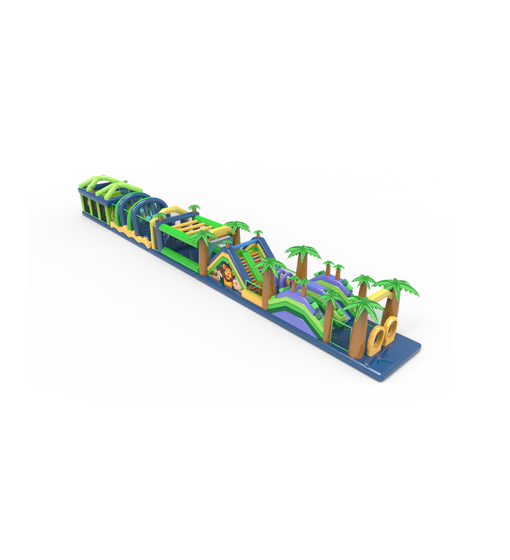 Nhiều màu sắc đường đua chướng ngại vật nhiệt đới bơm