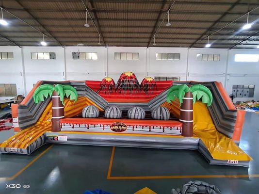Thách thức núi lửa nguy hiểm trò chơi bơm ngoài trời với cây cọ